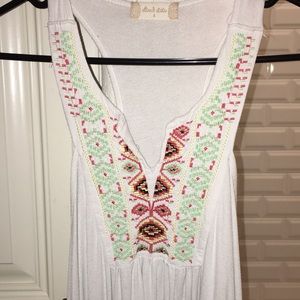 White tribal print dress